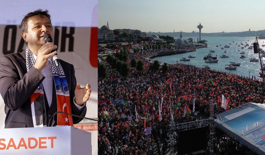 Saadet Partisi Özgür Gazze Mitingini gerçekleştirdi!