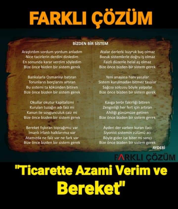 Farklı Çözüm Faizsiz Ortak Pazar Sistemi