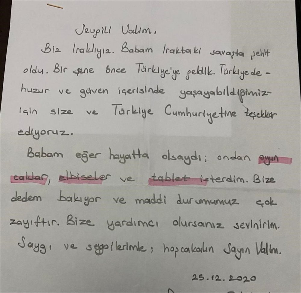 Ordu Valisi Sonel, Mektup Yazdığı Yetim Çocukların İsteklerini Yerine Getirdi