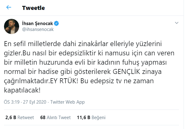 İhsan Şenocak; 'ATV'ye 'din düşmanı' dedi